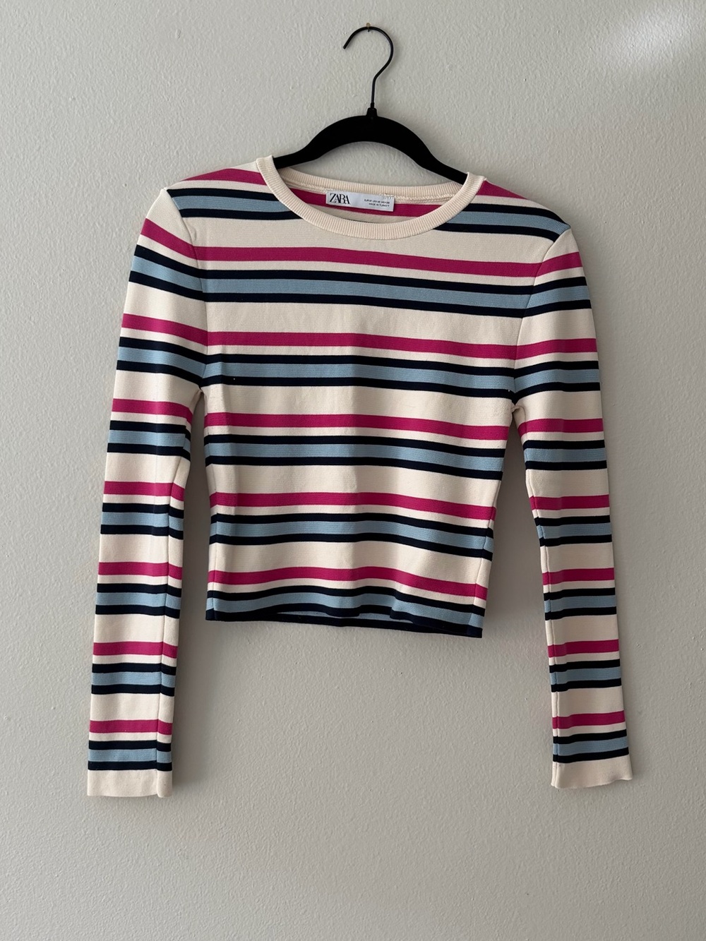 Zara Striped Crop Length Sweater